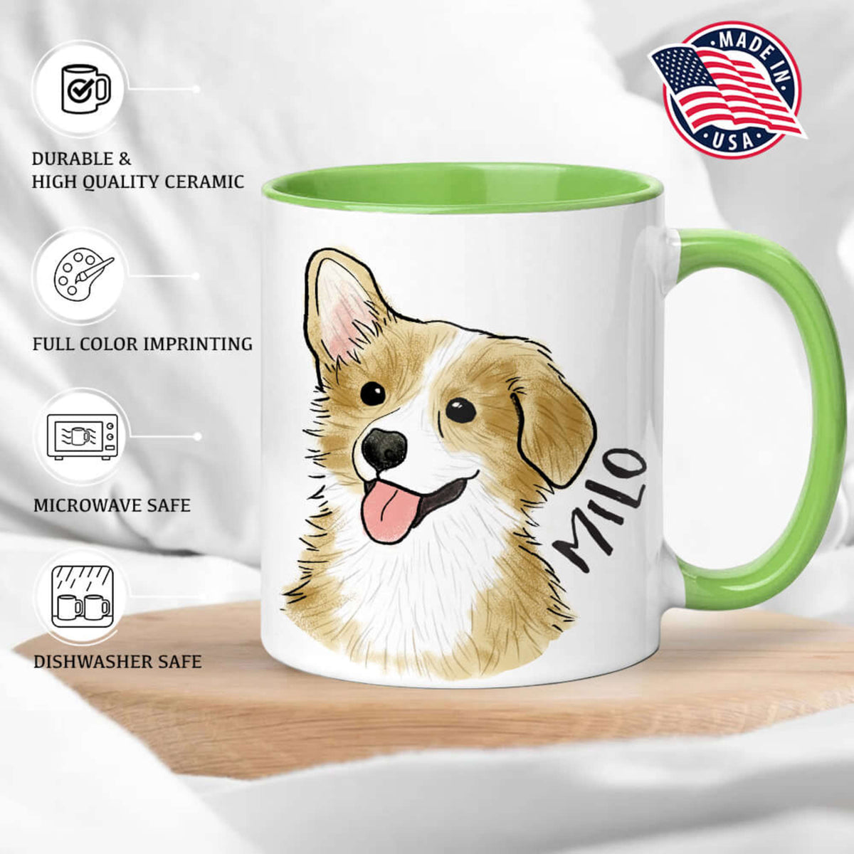 Watercolor Hand-drawing Photo Accent Mug For Dog Lovers