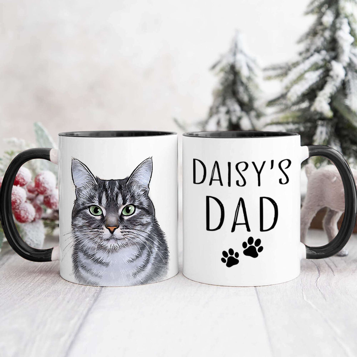 Cat Mom Cat Dad Accent Mug For Cat Lovers