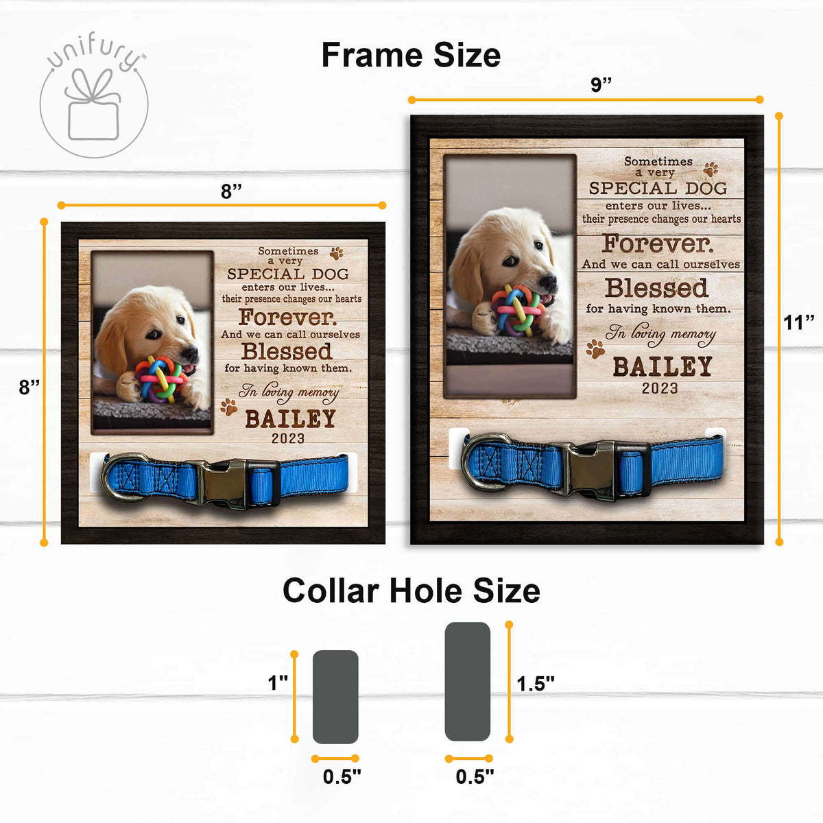 Personalized Very Special Dog Pet Collar Frame