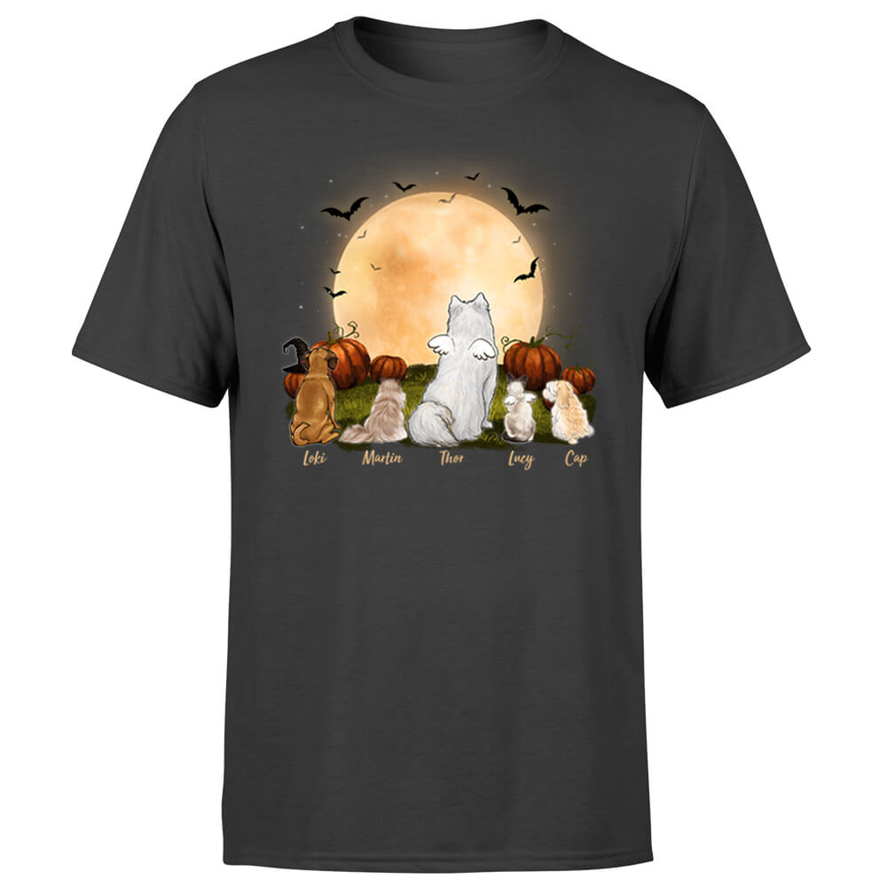 black halloween t shirt gift for dog and cat lovers