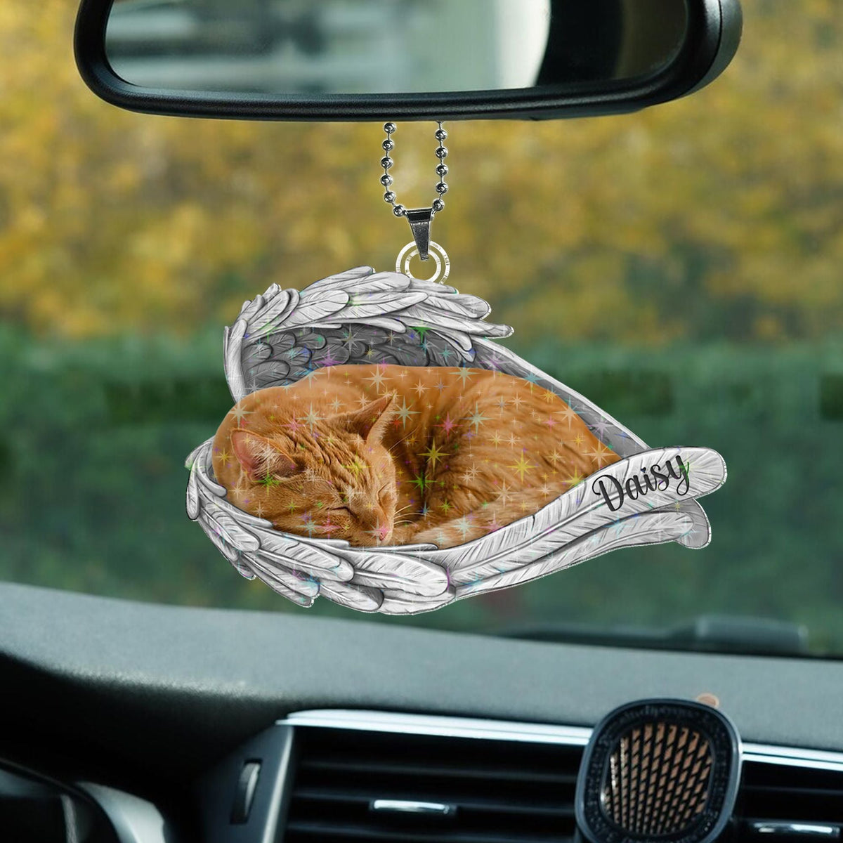 Custom Angel Wings Pet Memorial Car Ornament