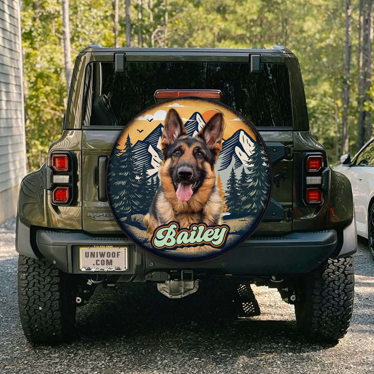 Custom Dog Photo Camping Hiking Spare Tire Cover Retro Style