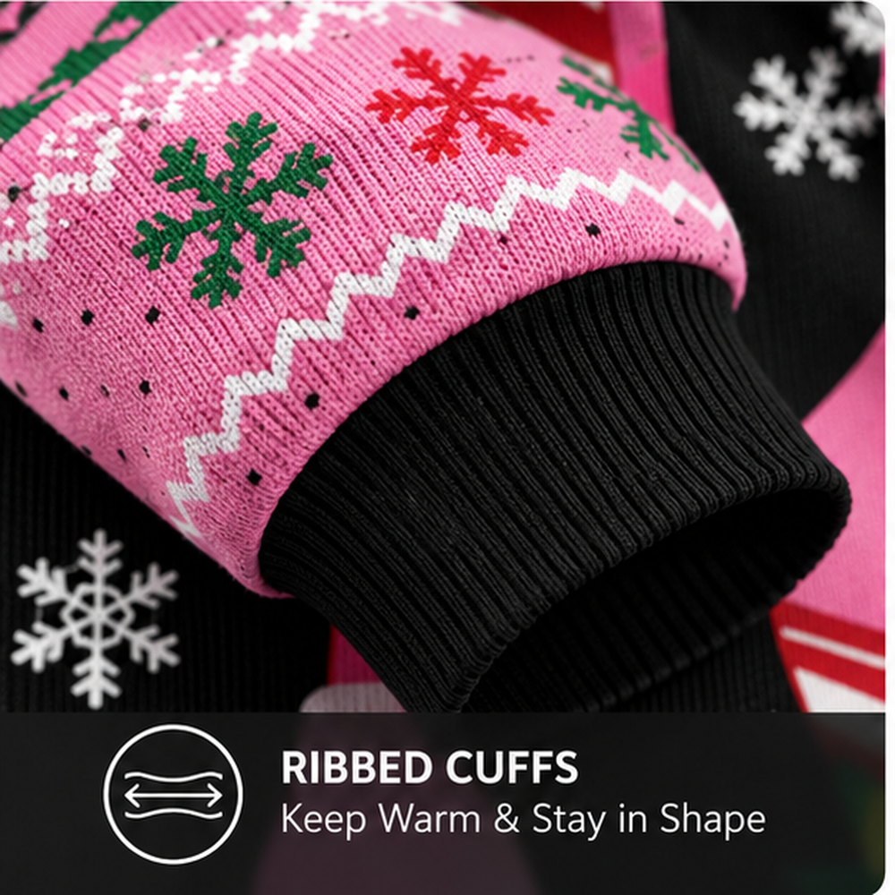 Candy Cane Flamingo Ugly Christmas Sweater, Funny Flamingo Christmas Sweater for Women, Tropical Holiday Gift for Christmas Lovers