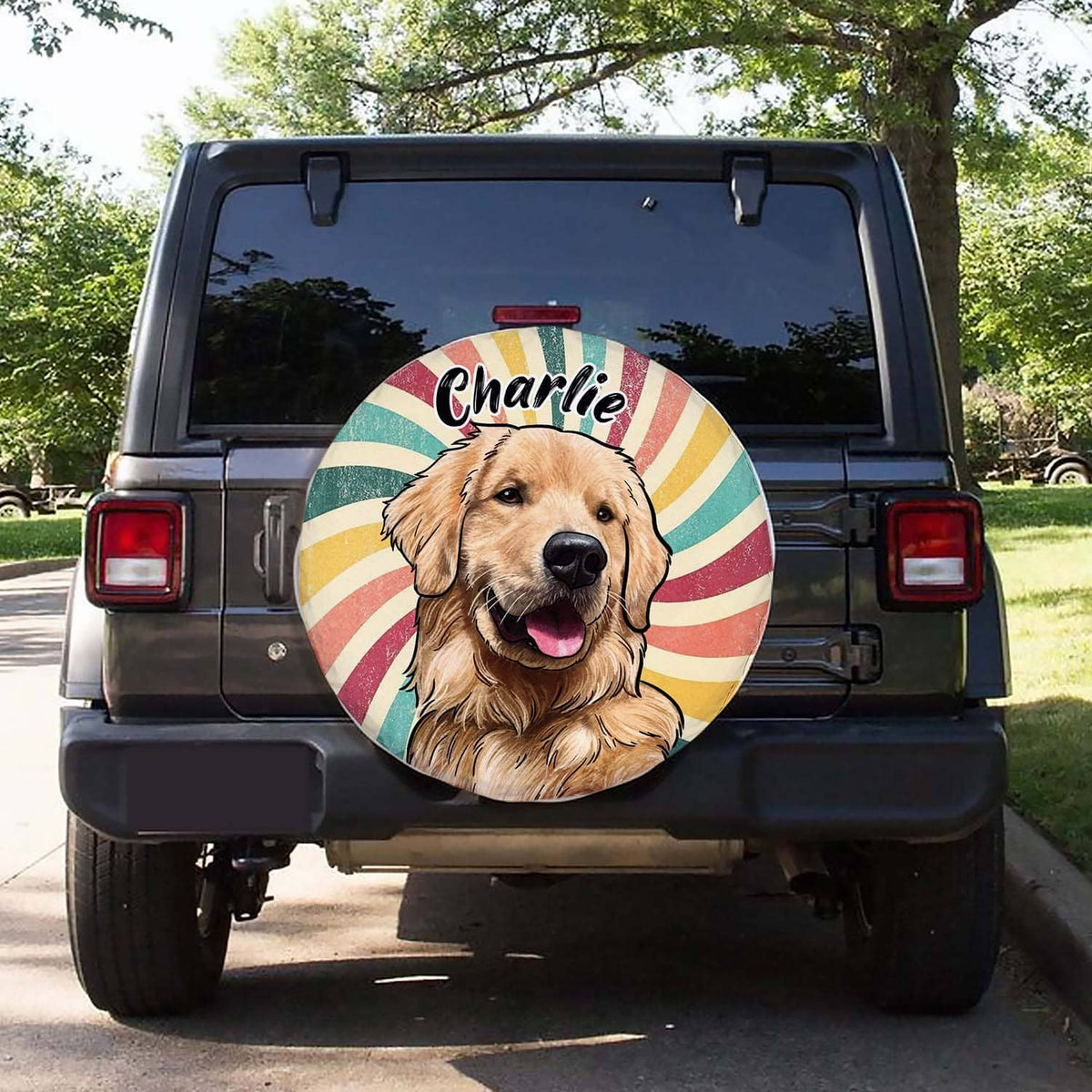 Summer Spare Tire Cover - Custom Dog Photo