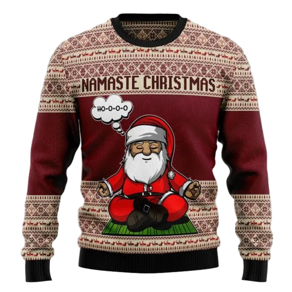 Yoga Santa Claus Ugly Christmas Sweater, Unisex Xmas Party Outfit, Fun Holiday Gift for Yoga and Fitness Lovers