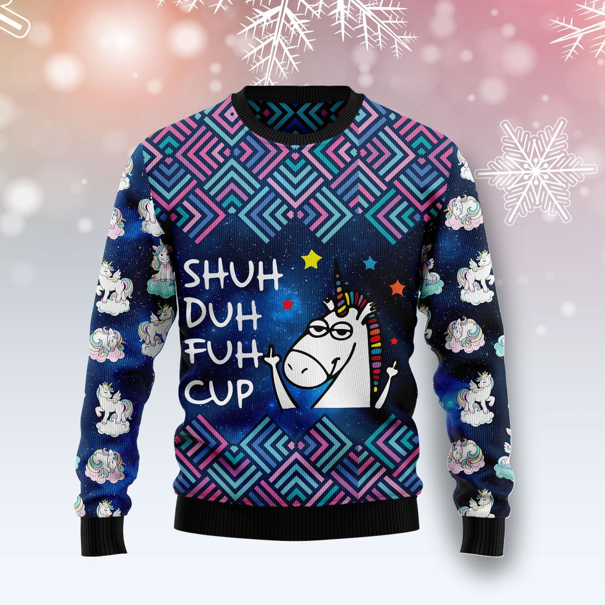 Unicorn Galaxy Cool Ugly Christmas Sweater | Unisex Holiday Party Outfit | Festive Party Top for Unicorn Lovers