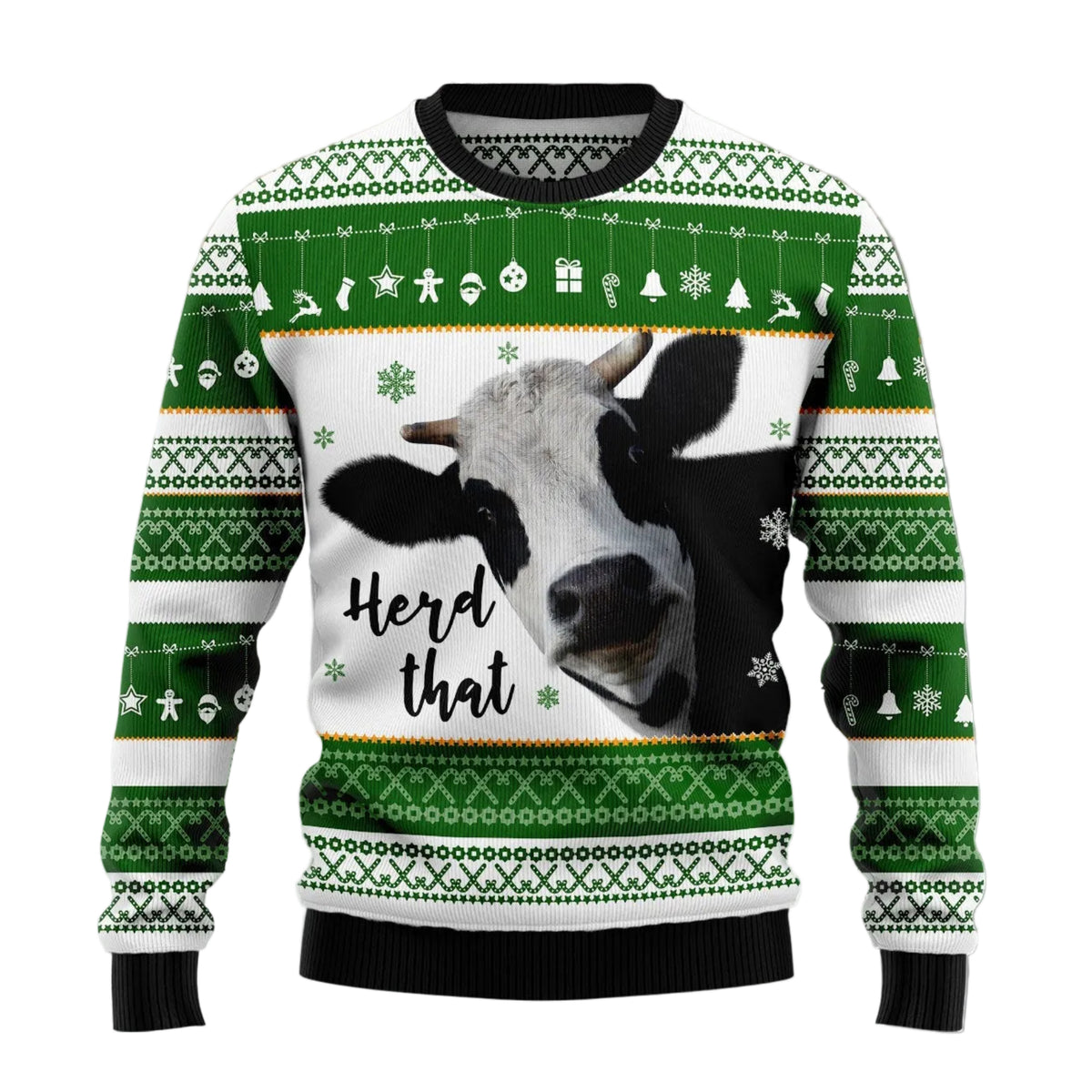 Cow Herd That Ugly Christmas Sweater, Funny Farm Animal Holiday Party Outfit and Christmas Gift for Cow Lovers