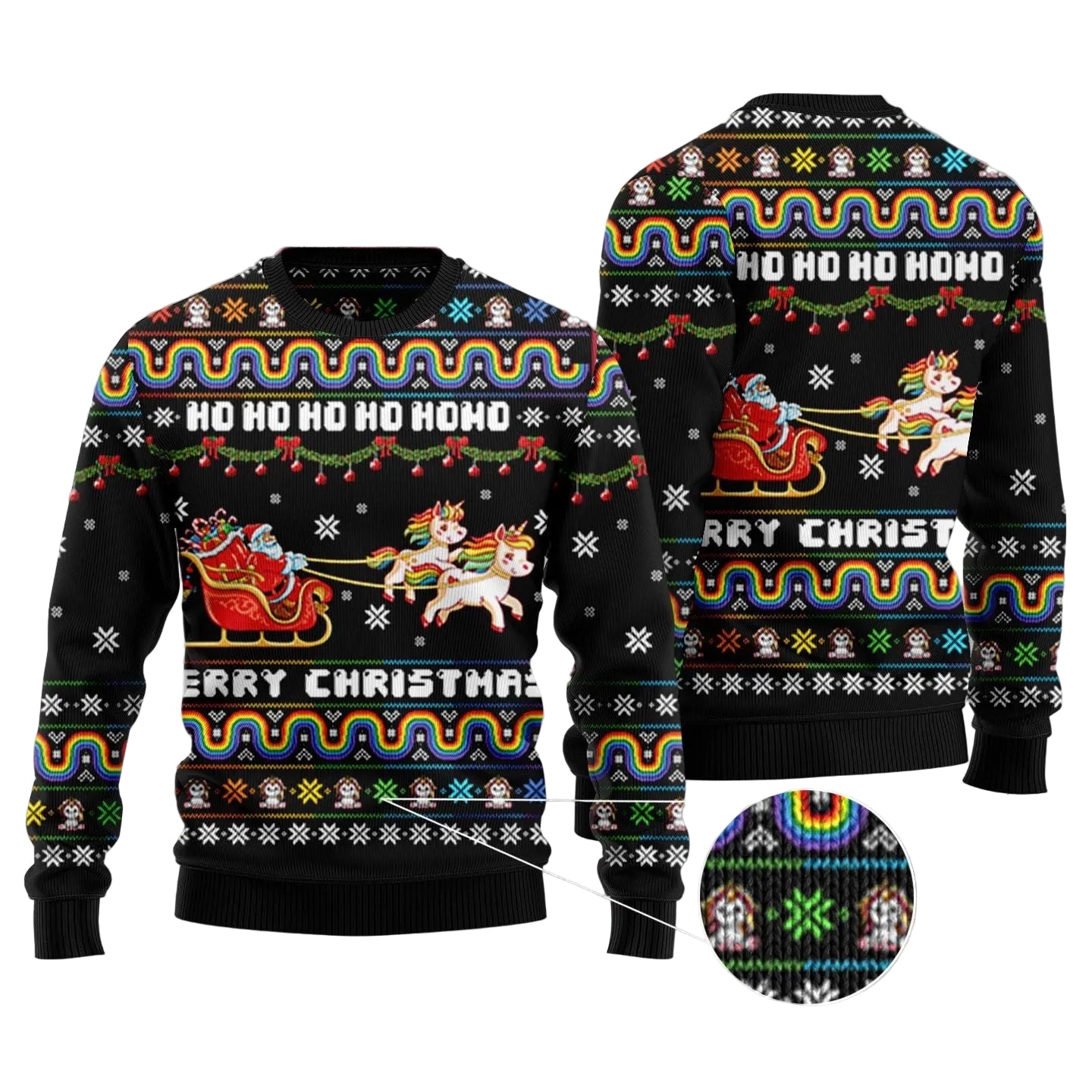 Unicorn Ugly Christmas Sweater, Merry Christmas Holiday Pullover for Unicorn Lovers and Festive Winter Parties