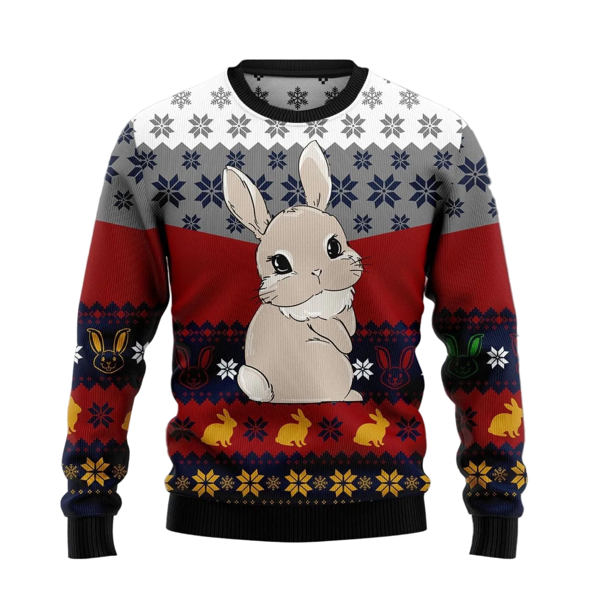 Cute Rabbit Ugly Christmas Sweater | Holiday Gift for Rabbit Lovers | Plus Size Party Outfit for Rabbit Lovers