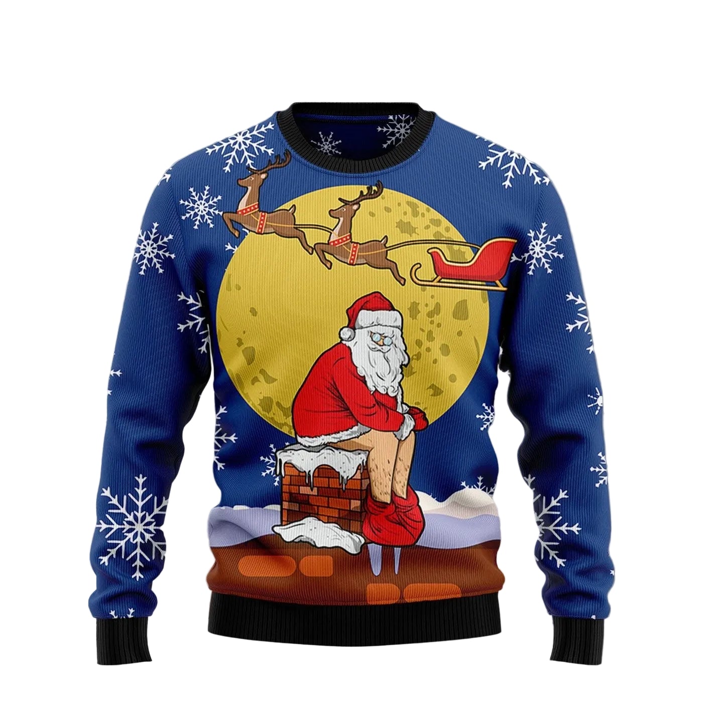 Funny Santa Claus Ugly Christmas Sweater for Men and Women, Festive Holiday Party Outfit and Gift for Santa Fans