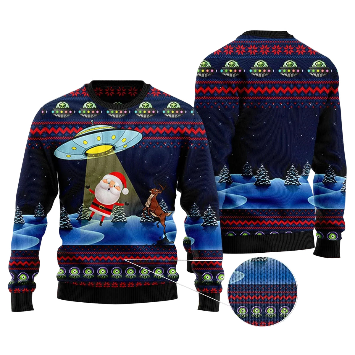 Christmas Alien Ugly Christmas Sweater, Funny Space Alien Pullover for Sci Fi Fans, Festive Winter Party Outfit