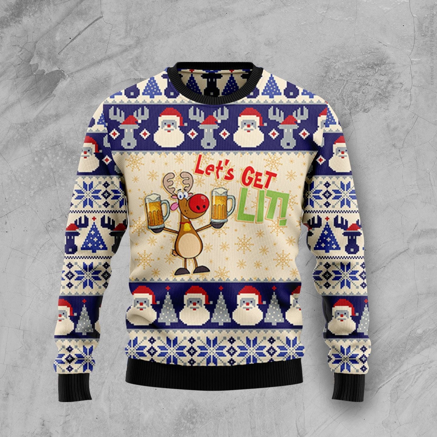 Beer Christmas Ugly Christmas Sweater, Funny Festive Holiday Sweater for Men and Women, Gift for Beer Lovers