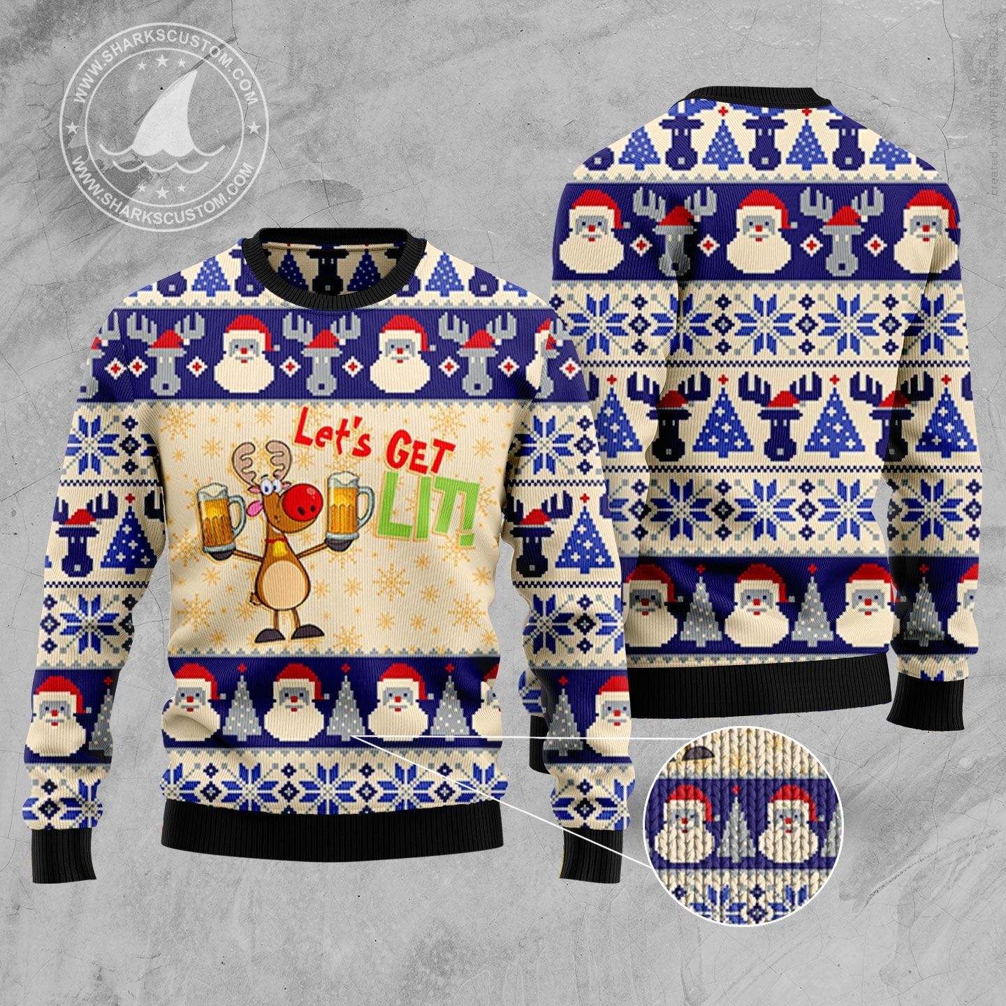 Beer Christmas Ugly Christmas Sweater, Funny Festive Holiday Sweater for Men and Women, Gift for Beer Lovers
