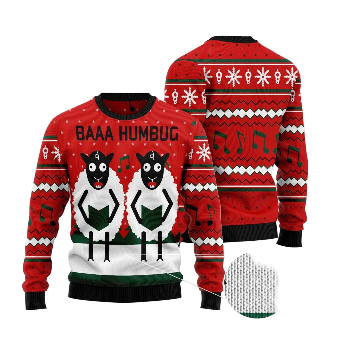 Fa La La Sheep Ugly Christmas Sweater, Cute Sheep Pullover for Farm Animal Lovers, Festive Winter Party Outfit
