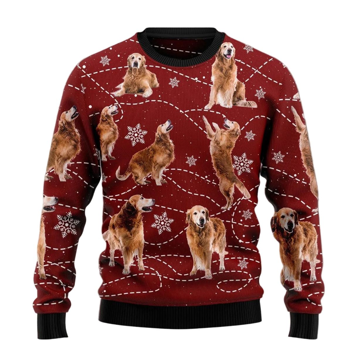 Golden Retriever Christmas Ugly Christmas Sweater, Cute Dog Holiday Pullover for Golden Retriever Owners