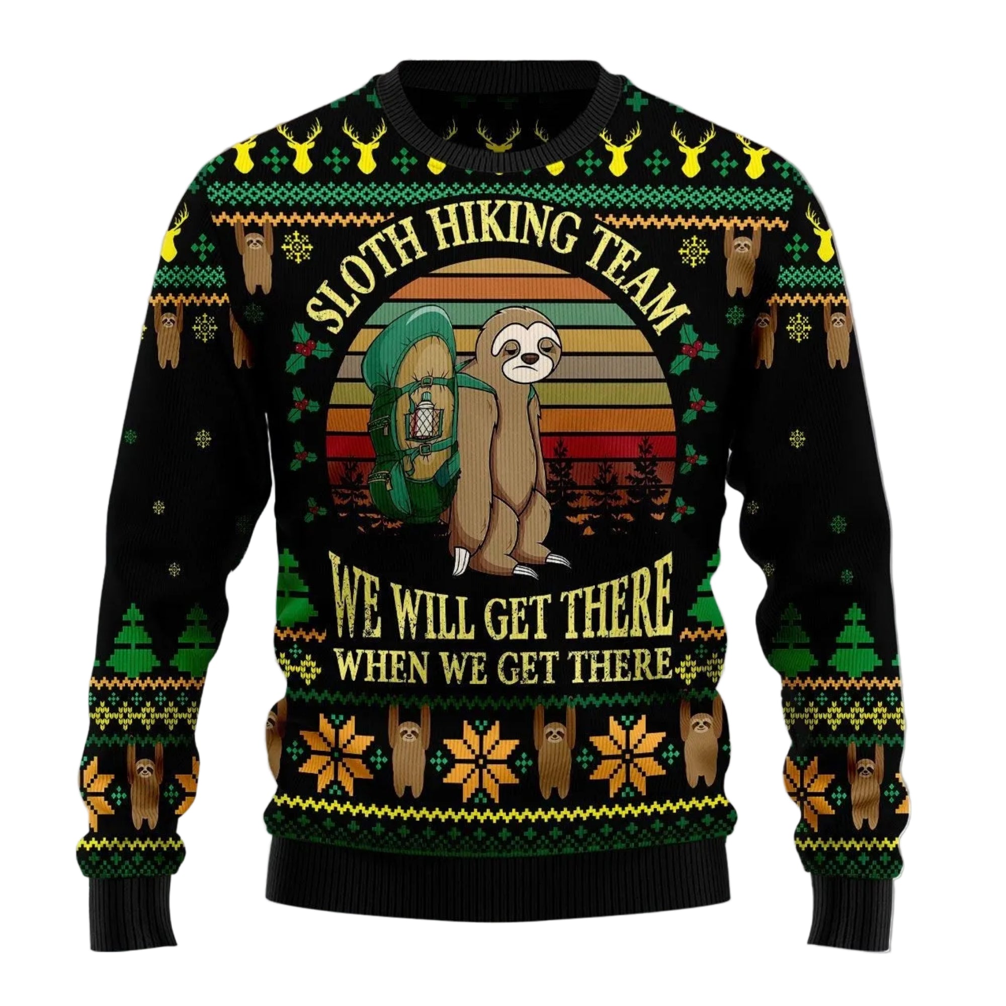 Sloth Team Holiday Ugly Christmas Sweater, Funny Sloth Lover Pullover for Relaxed Christmas Gatherings with Friends