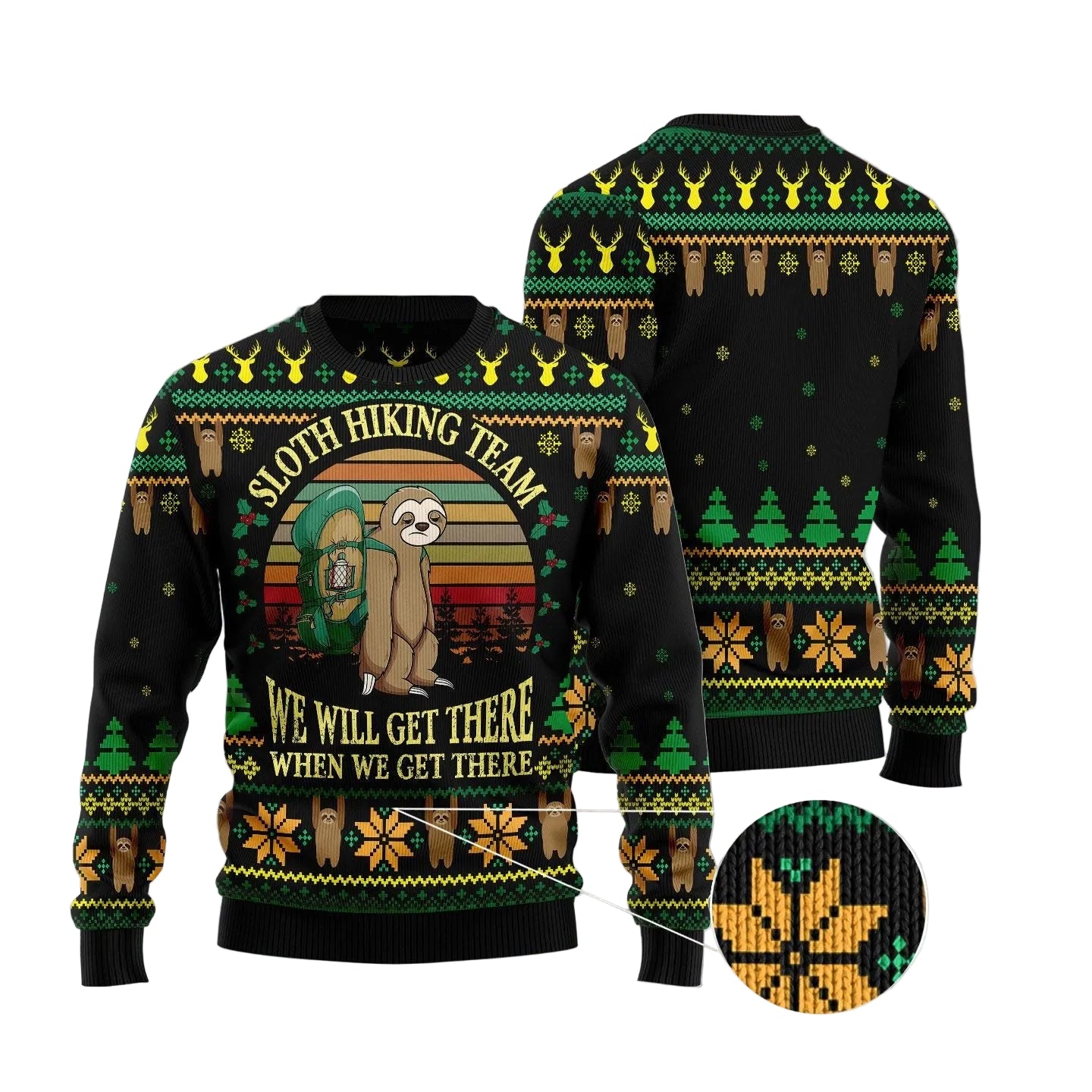 Sloth Team Holiday Ugly Christmas Sweater, Funny Sloth Lover Pullover for Relaxed Christmas Gatherings with Friends