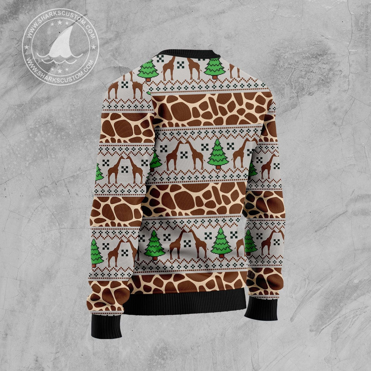Giraffe Family Ugly Christmas Sweater | Fun Holiday Look for Men & Women | Festive Party Top for Giraffe Lovers