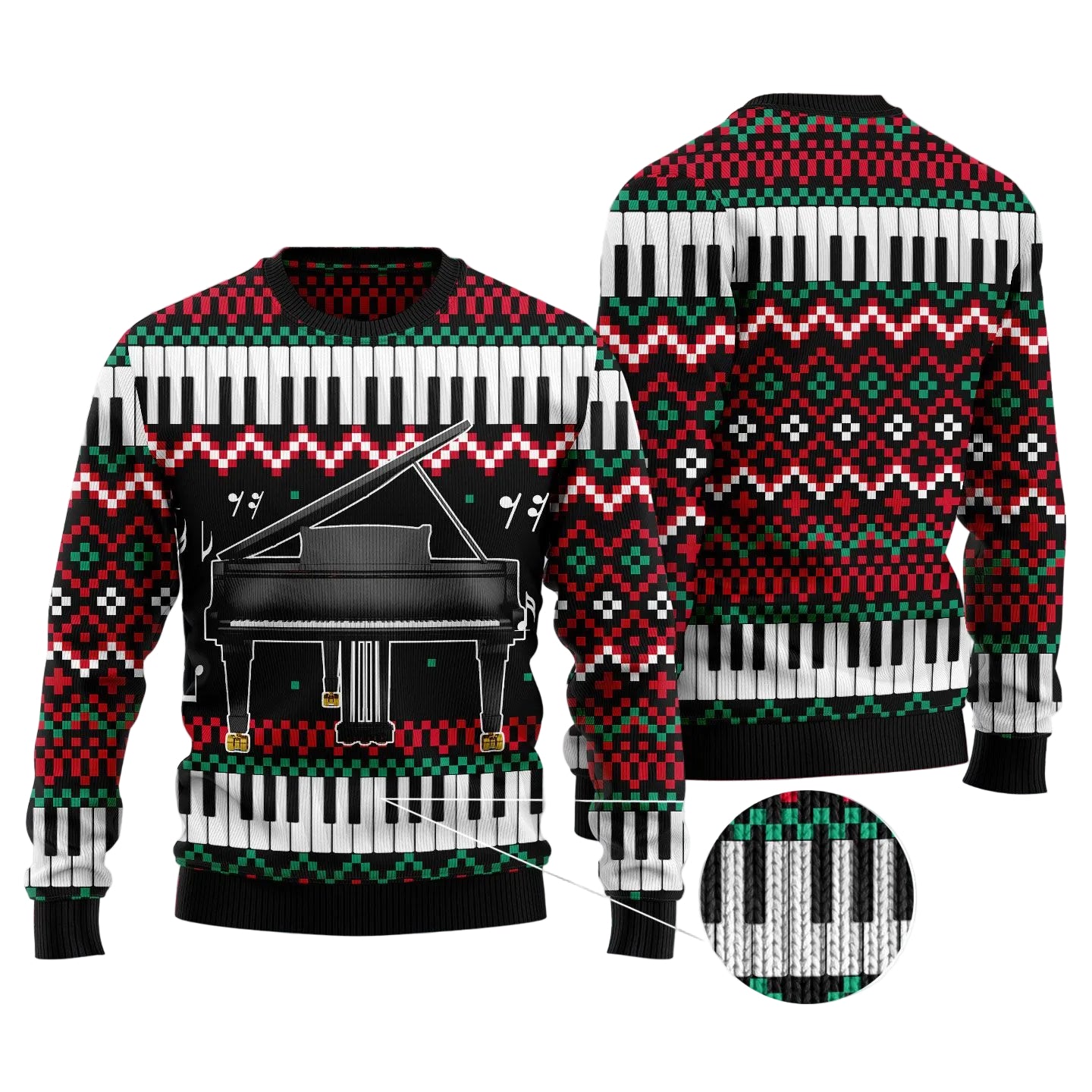 Piano Awesome Christmas Ugly Christmas Sweater, Unisex Holiday Party Outfit, Gift for Pianists and Music Lovers