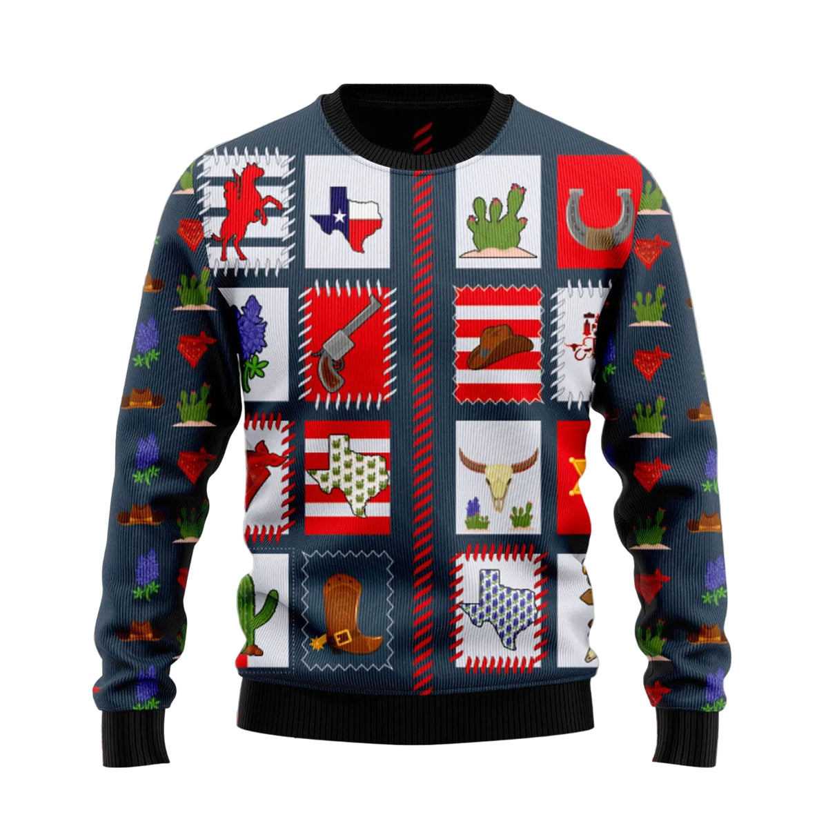 Texas Awesome Ugly Christmas Sweater, Texas State Pride Holiday Pattern, Unisex Festive Christmas Party Outfit