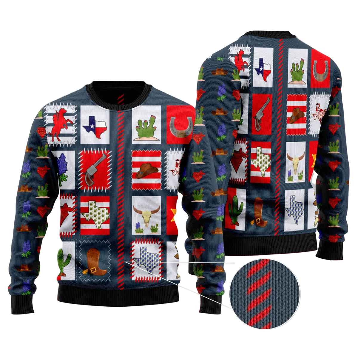 Texas Awesome Ugly Christmas Sweater, Texas State Pride Holiday Pattern, Unisex Festive Christmas Party Outfit