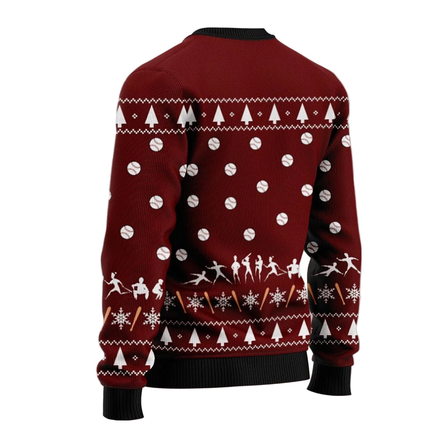 Baseball Ho Ho Home Run Ugly Christmas Sweater, Funny Baseball Holiday Pullover, Holiday Party Outfit for Adults