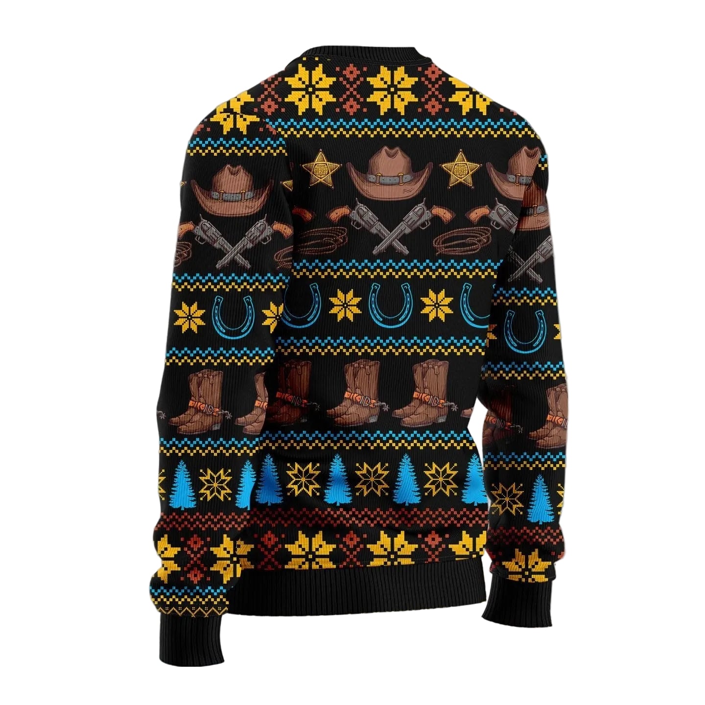 Cowboy Merry Christmas Ugly Christmas Sweater, Western Holiday Pullover, Holiday Gatherings and Family Photos