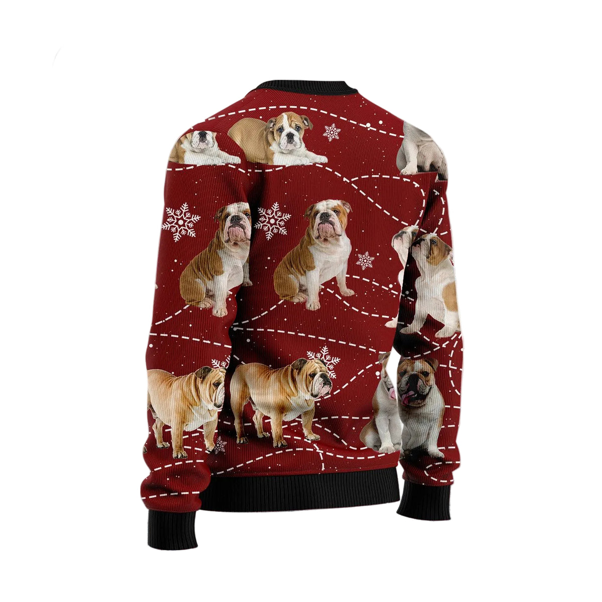 Bulldog Xmas Ugly Christmas Sweater, Bulldog Dog Christmas Holiday Print, Festive Winter Top for Men and Women