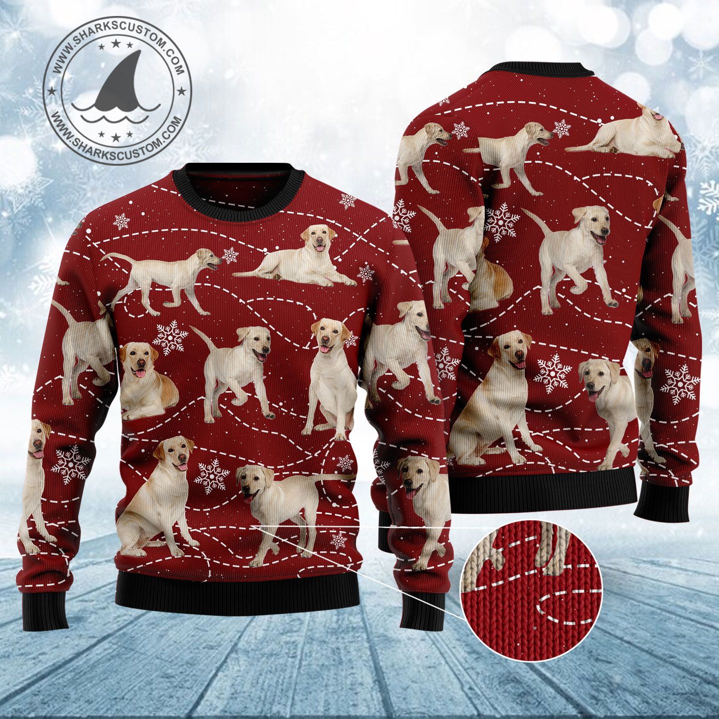 Labrador Retriever Christmas Ugly Christmas Sweater, Unisex Holiday Party Outfit, Gift for Labrador Dog Lovers
