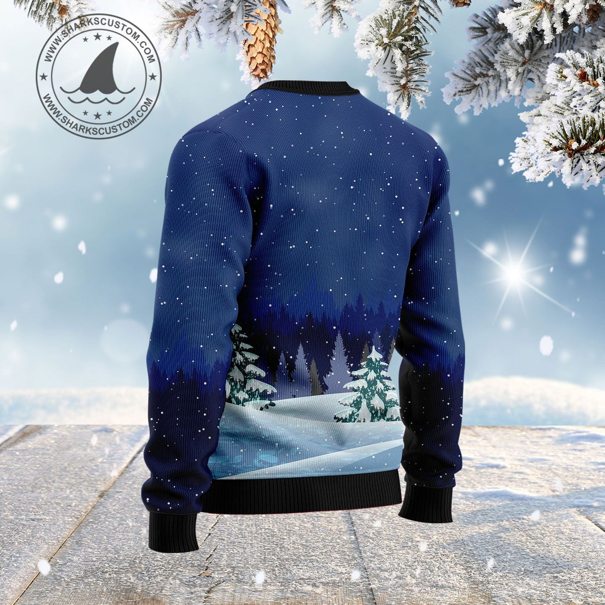 Santa Claus Playing Skateboard Ugly Christmas Sweater | Unisex Holiday Party Outfit | Cozy Seasonal Party Style