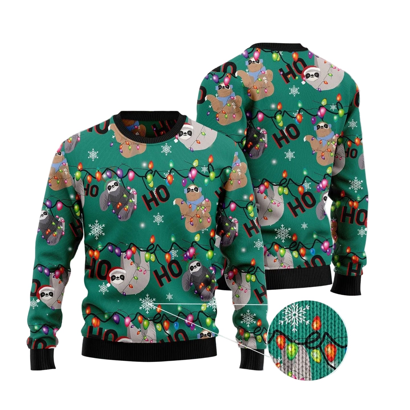 Sloth Hohoho Ugly Christmas Sweater for Men and Women, Funny Holiday Party Outfit, Festive Christmas Gift