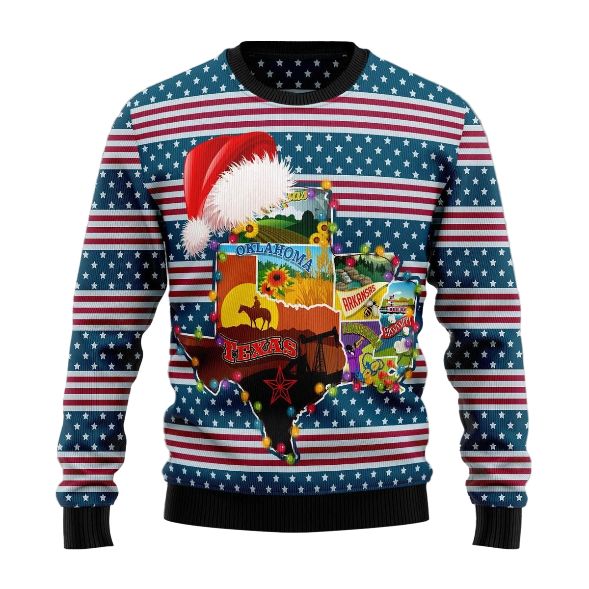 Texas Xmas Ugly Christmas Sweater, Texas Christmas State Pride Print, Holiday Party Outfit for Men and Women