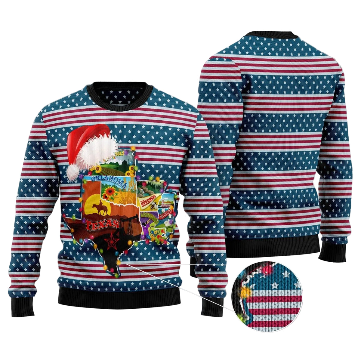 Texas Xmas Ugly Christmas Sweater, Texas Christmas State Pride Print, Holiday Party Outfit for Men and Women