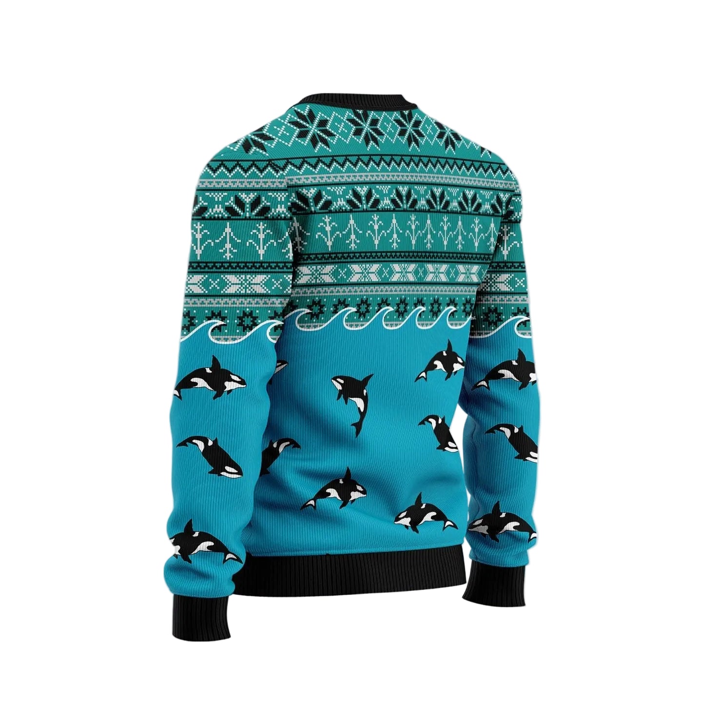 Whale Santa Claus Ugly Christmas Sweater, Ocean Animal Holiday Pullover for Whale Lovers and Festive Winter Parties