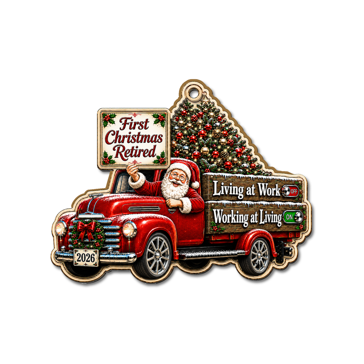 First Christmas Retired Ornament 2026, Retirement Gifts for Coworker Teacher Family, Wood Acrylic Christmas Decor