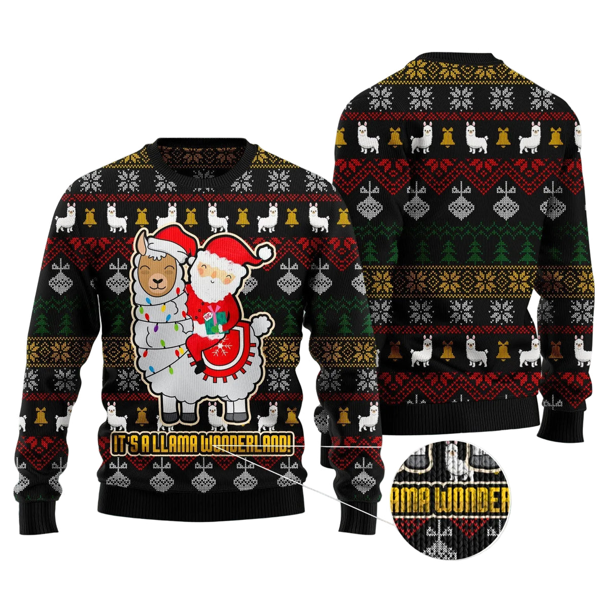 Llama Ugly Christmas Sweater | Fun Gift for Llama Lovers and Friends | Plus Size Party Outfit for Llama Lovers
