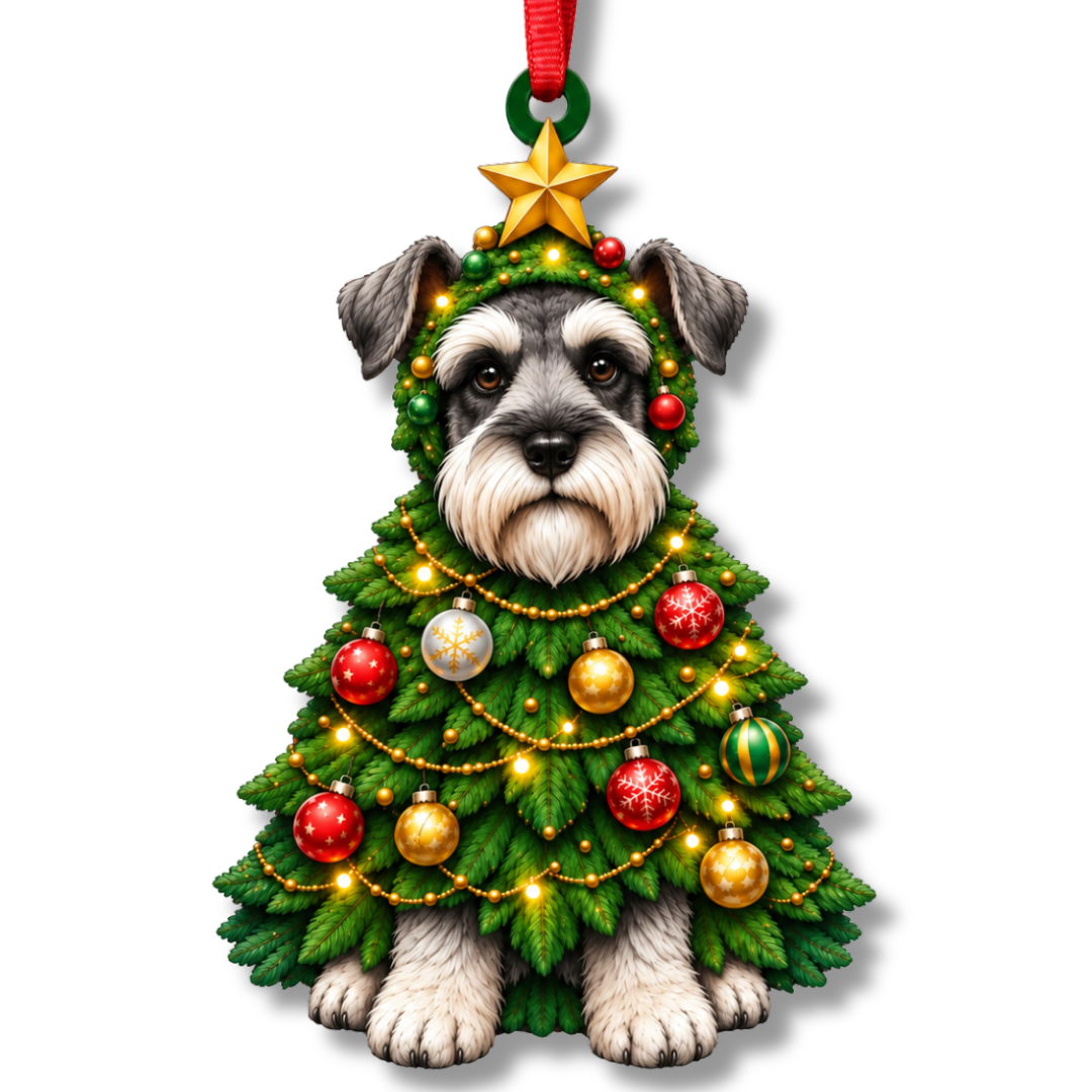 Schnauzer Ornament, Wooden Christmas Tree Decoration, Gifts for Dog Lovers, Christmas Ornament, Xmas Tree Decor