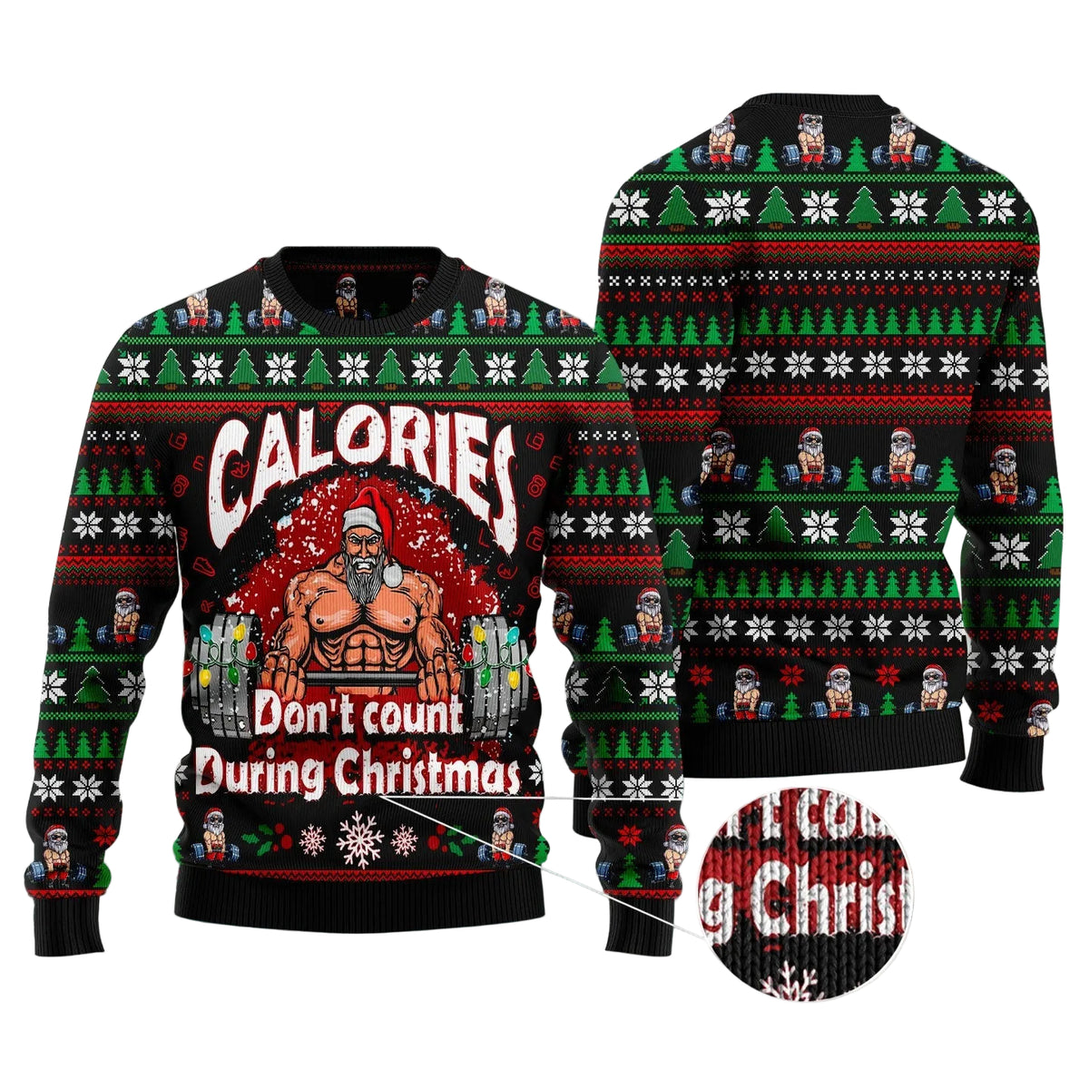 Calories Dont Count During Christmas Ugly Christmas Sweater | Unisex Seasonal Gift Idea | Men & Women Party Outfit