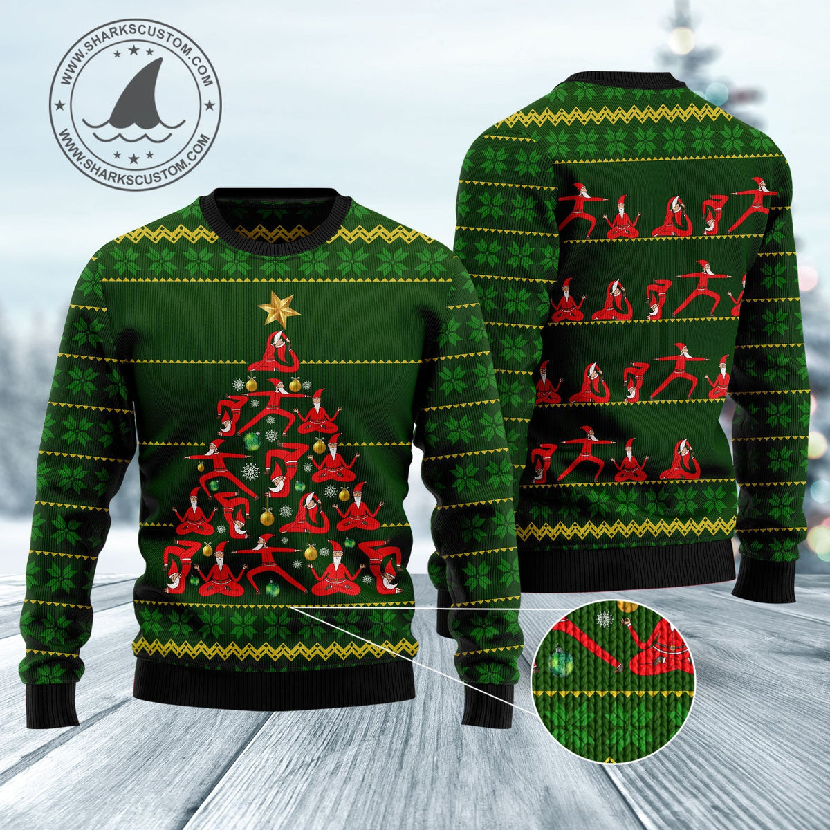 Yoga Ugly Christmas Sweater | Unisex Seasonal Gift Idea | Holiday Group Photo Outfit | Cozy Seasonal Party Style