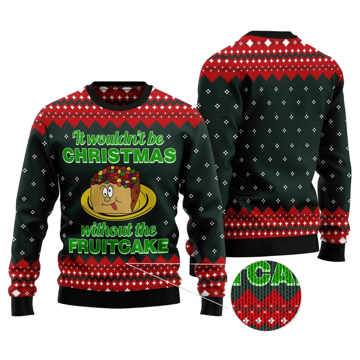 Food Cake Ugly Christmas Sweater, Cake Dessert Lover Holiday Sweater for Men and Women, Funny Xmas Party Look