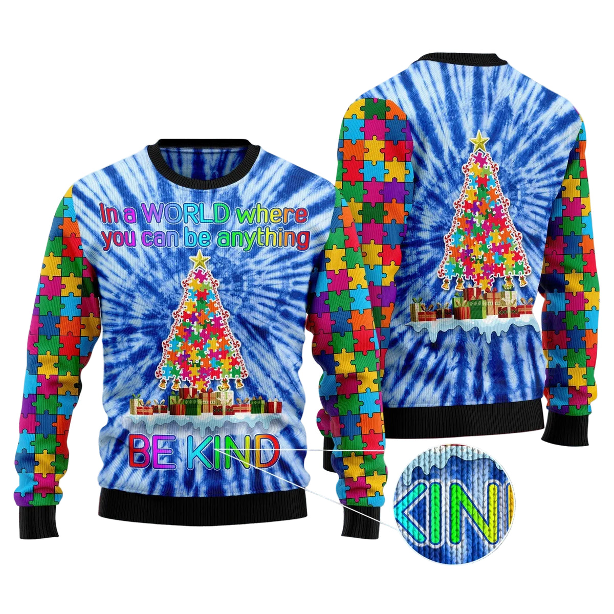 Autism Christmas Tree Ugly Christmas Sweater | Unisex Holiday Party Outfit | Holiday Party Wear for Men & Women