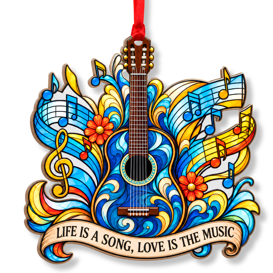 Guitar Ornament, Acrylic Christmas Tree Decoration, Holiday Gift for Fans, Christmas Ornament, Xmas Tree Decor