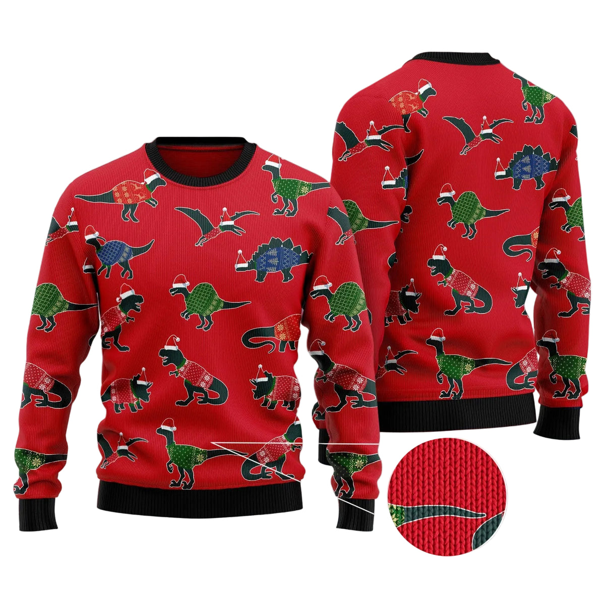 Amazing Dinosaur Christmas Ugly Christmas Sweater for Men Women, Funny Holiday Party Outfit, Festive Xmas Gift
