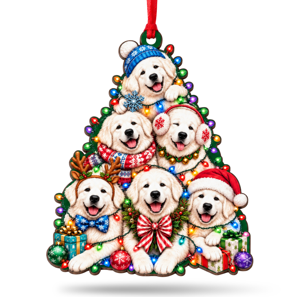 Great Pyrenees Christmas Ornament, Wood Christmas Tree Decoration, Holiday Gift for Collectors & Holiday Decor Lovers