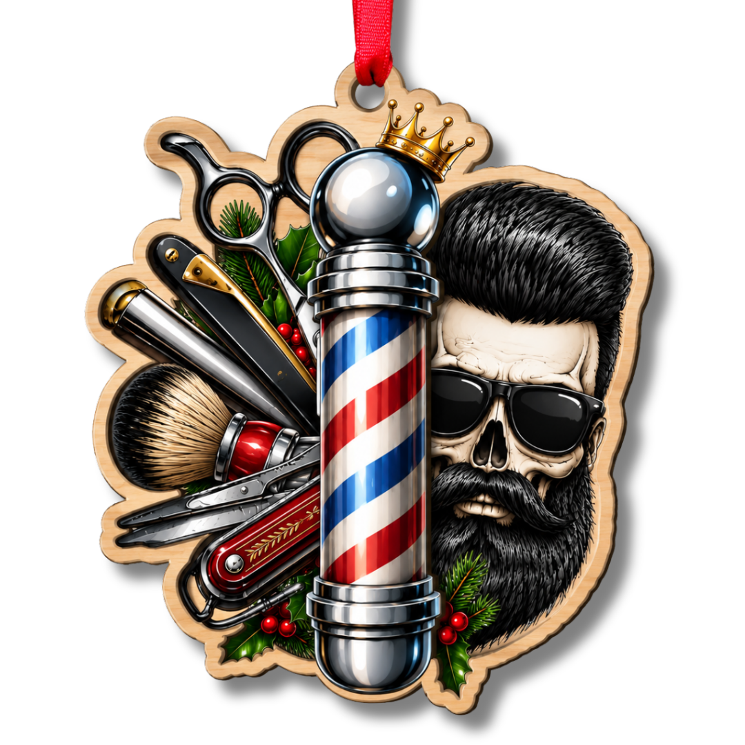 Barber Ornament for Hairstylists, Christmas Tree Decoration, Holiday Hanging Decor, Gifts for Men and Women