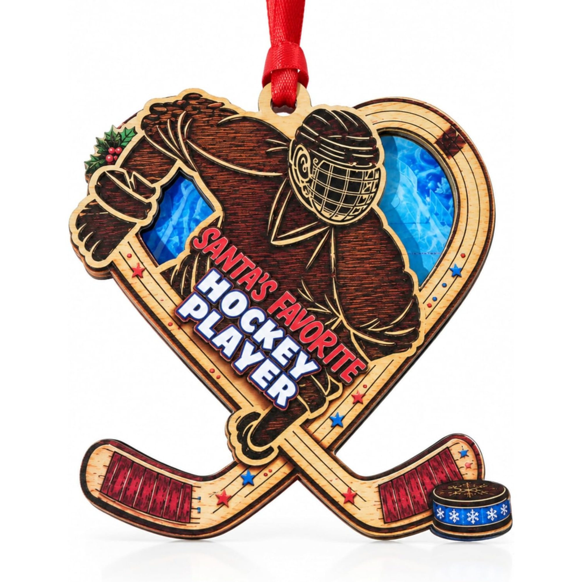 Hockey Christmas Ornament, Ice Hockey Ornaments for Christmas Tree, Hockey Coach Ornament Gifts for Boys