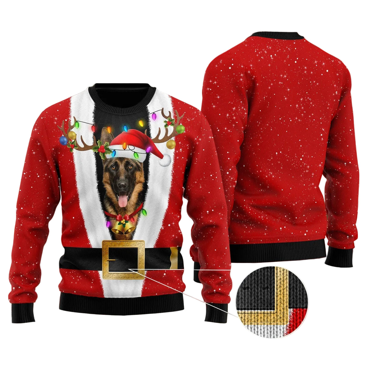 German Shepherd Christmas Ugly Christmas Sweater for Men Women, Funny Holiday Party Outfit, Festive Xmas Gift