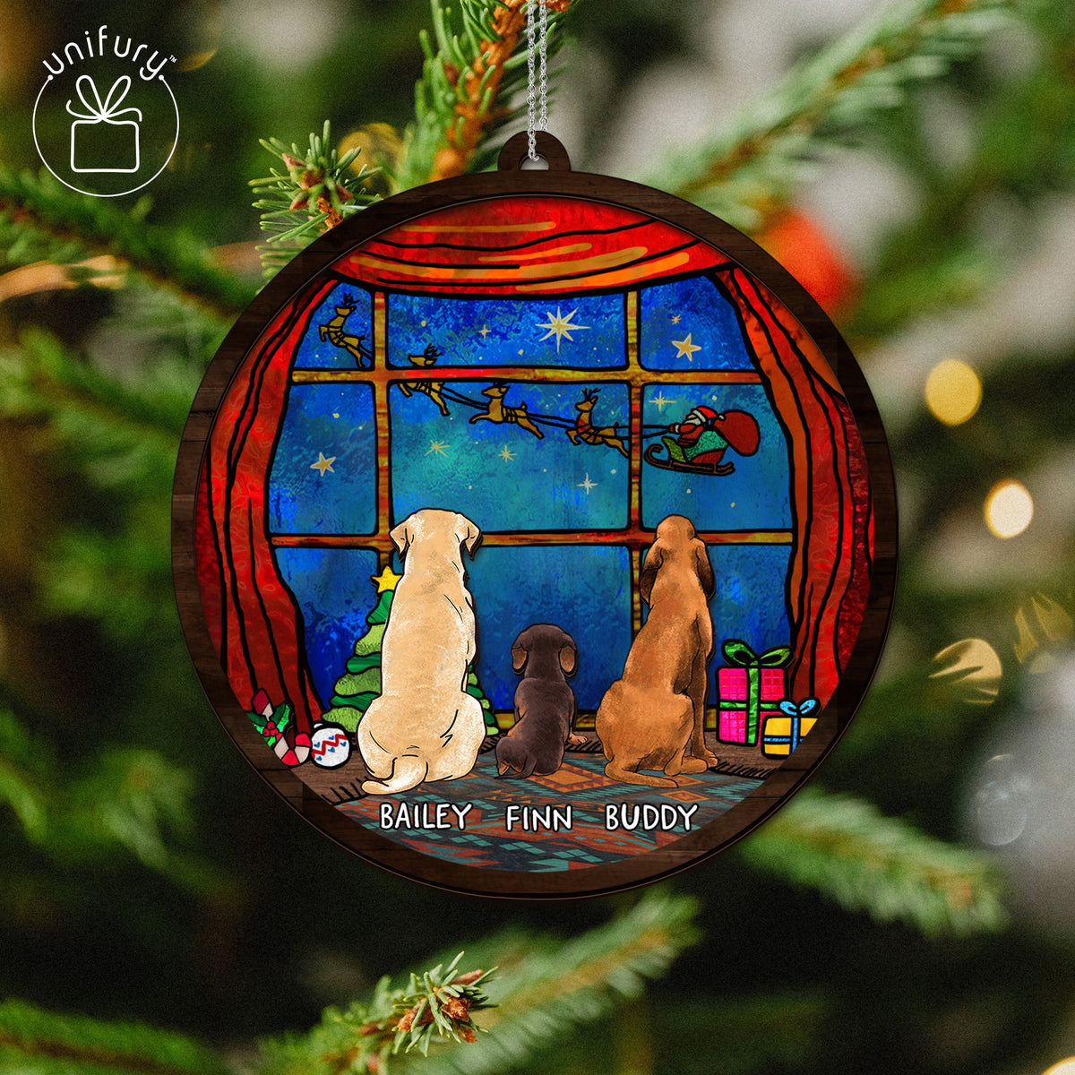 Christmas Suncatcher Ornament Gifts, Personalized Christmas Gifts For Dog Cat Lovers