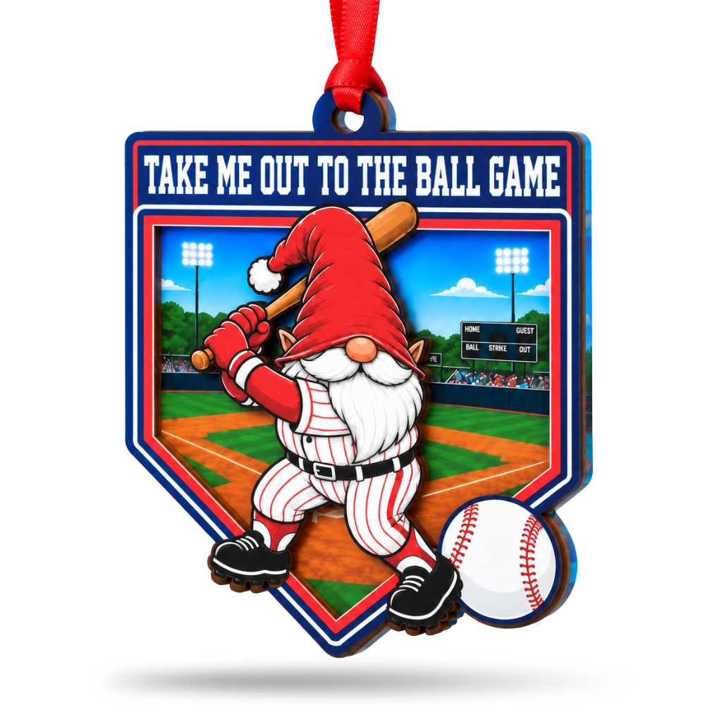 Baseball Christmas Ornament, Wood & Acrylic Christmas Tree Decoration, Holiday Gift for Players and Friends