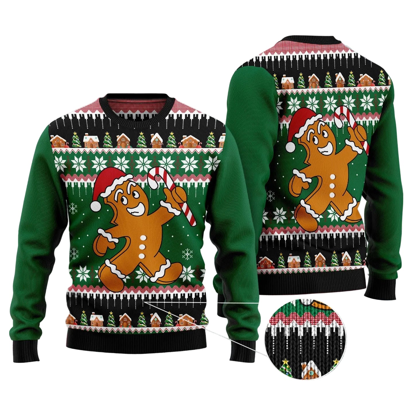 Christmas Gingerbread Man Ugly Christmas Sweater, Cute Gingerbread Pullover for Cookie Fans, Fun Xmas Party Clothing